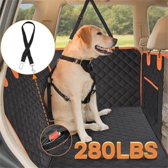 Dog Car Seat Cover for Back Seat - Waterproof Pet Back Seat Cover for Trucks - Picture 6 of 7